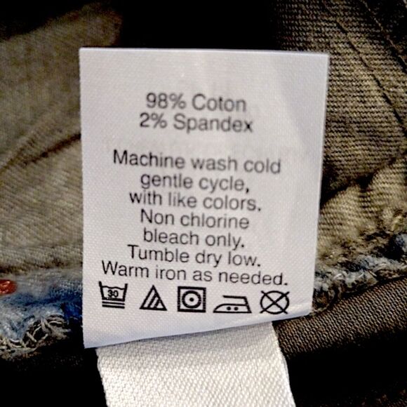 NWT J. Crew Toothpick Ankle Cropped Green Jeans with Red‎/White Trim, Size 26 - Picture 8 of 8